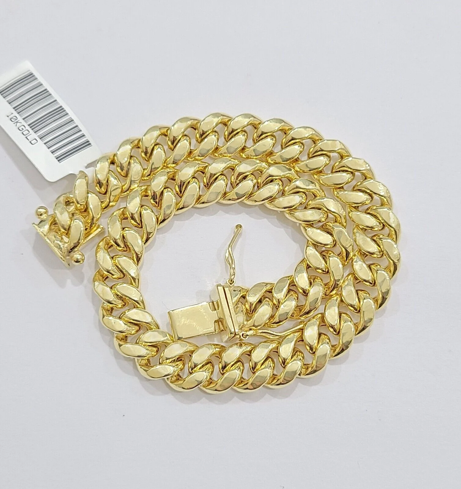 10k Yellow Gold Miami Cuban Link Bracelet 9.5" inch 8mm Real 10kt Box Lock Men - Image 3