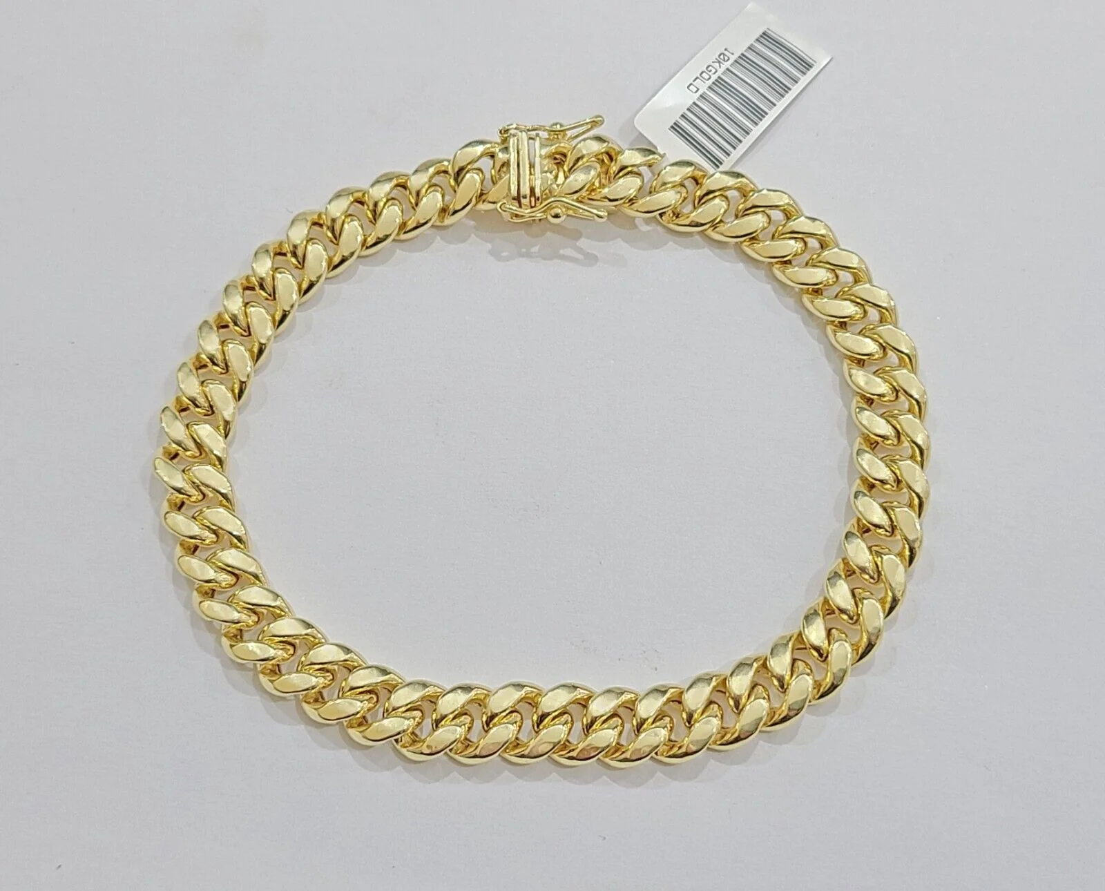 10k Yellow Gold Miami Cuban Link Bracelet 9.5" inch 8mm Real 10kt Box Lock Men - Image 4
