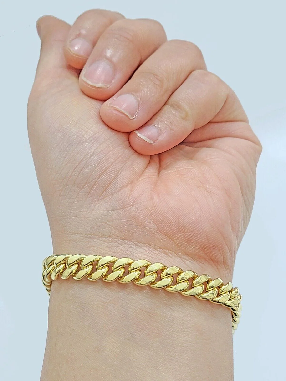 10k Yellow Gold Miami Cuban Link Bracelet 9.5" inch 8mm Real 10kt Box Lock Men - Image 7
