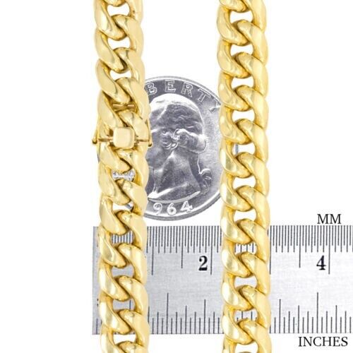 10k Yellow Gold Miami Cuban Link Bracelet 9" inch 9mm Real 10kt Box Lock - Image 4