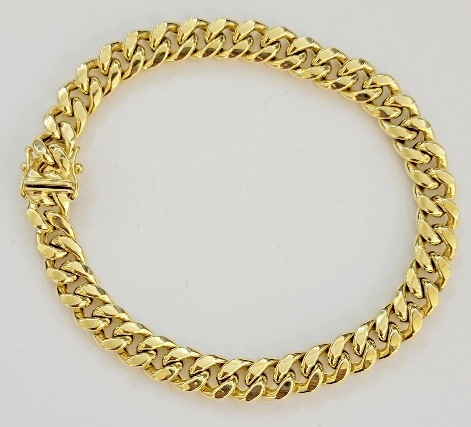 10k Yellow Gold Miami Cuban Link Bracelet 9" inch 9mm Real 10kt Box Lock - Image 5
