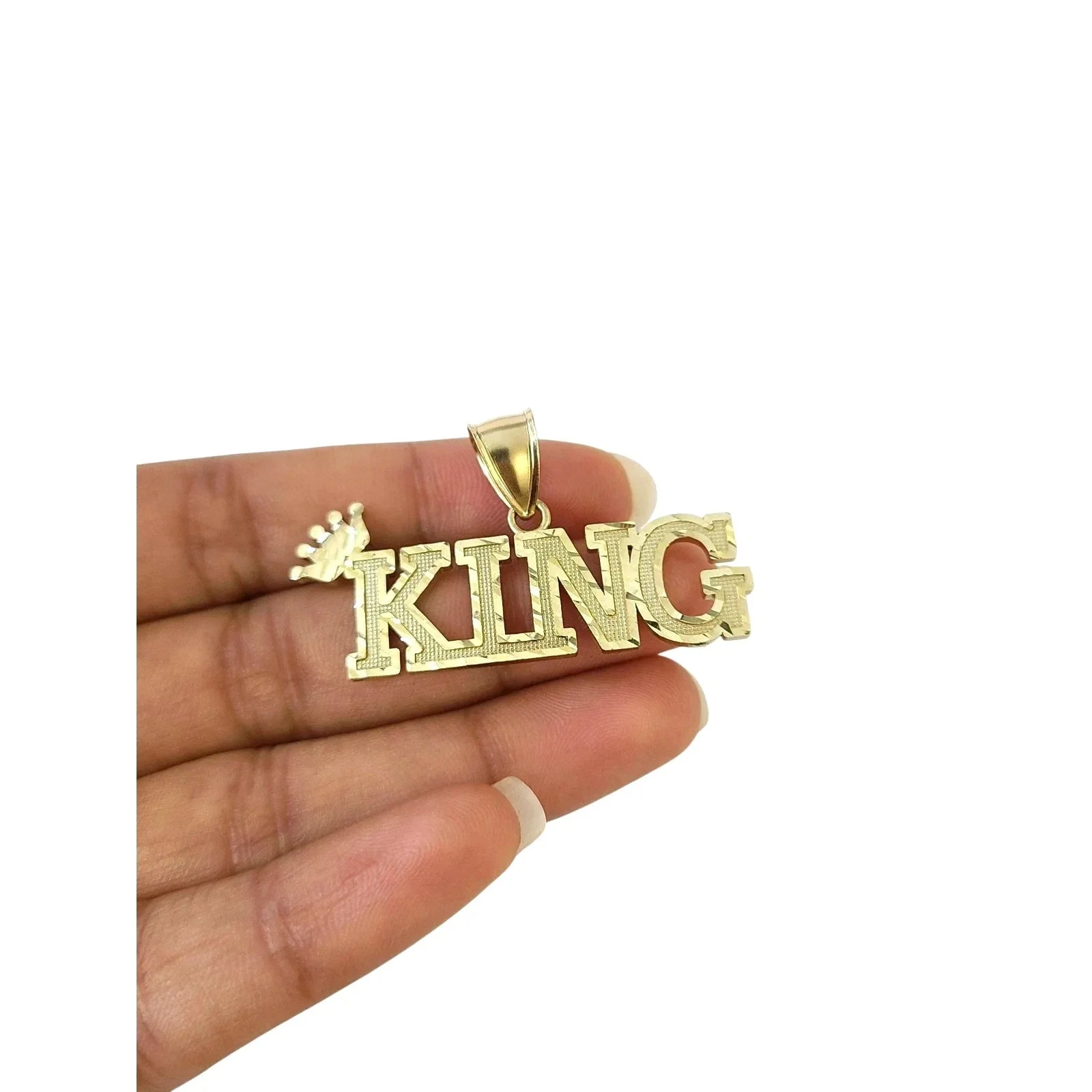 10K Yellow Gold Miami Cuban Link Chain Set KING Charm Pendant 4.5mm 18-28" - Image 6