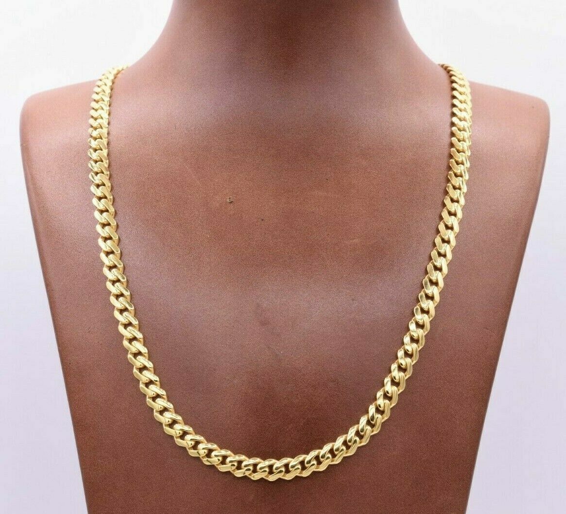 10k Yellow Gold Miami Cuban Royal Monaco Curb Link Chain 7.5mm Necklace 22" REAL - Image 6