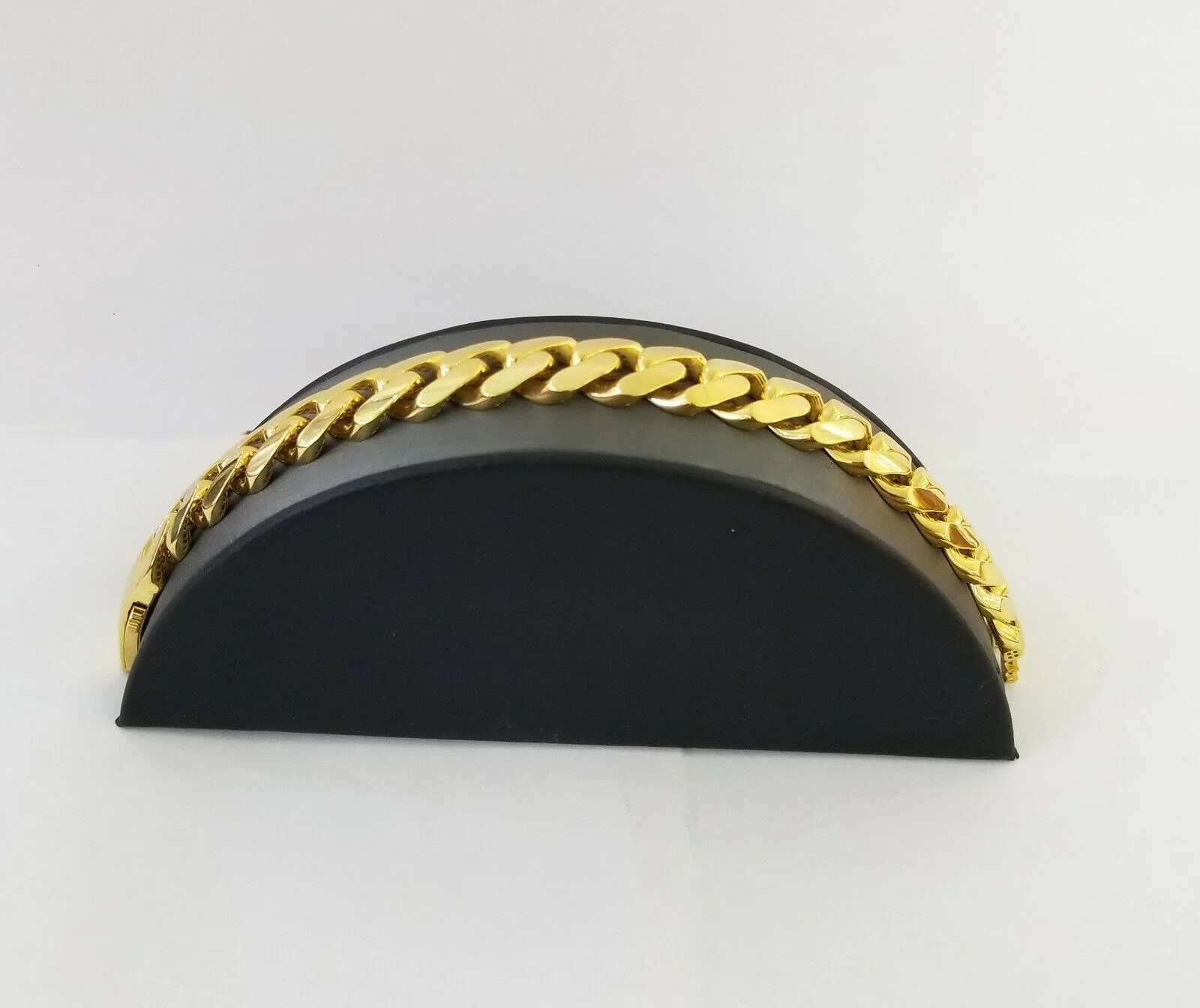 10K Yellow Gold Monaco Bracelet 8 inch 15mm Cuban link Real 10kt For Men's - Image 6