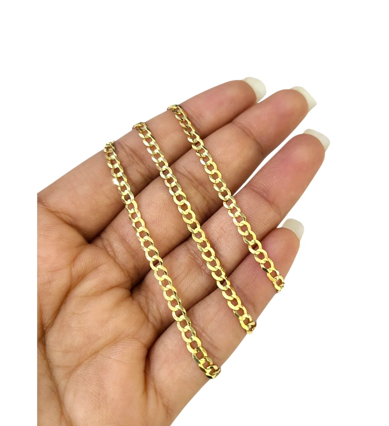 10k Yellow Gold Necklace Cuban Curb Chain 3mm 18"-28" inch 10kt