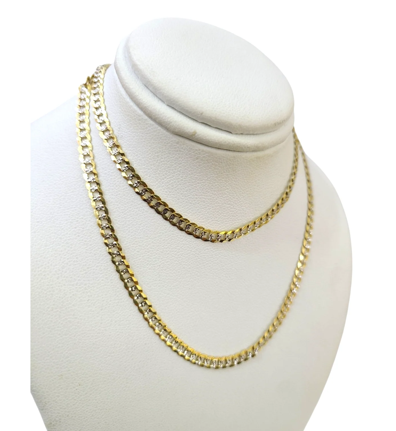 10k Yellow Gold Necklace Cuban Curb Chain 4mm 18"-28" inch Diamond Cuts 10kt - Image 2