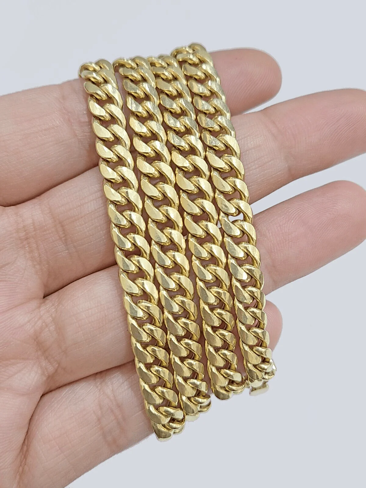 10k Yellow Gold Necklace Miami Cuban Chain 6mm 22" inch 10kt Men's Real Box Lock - Image 3