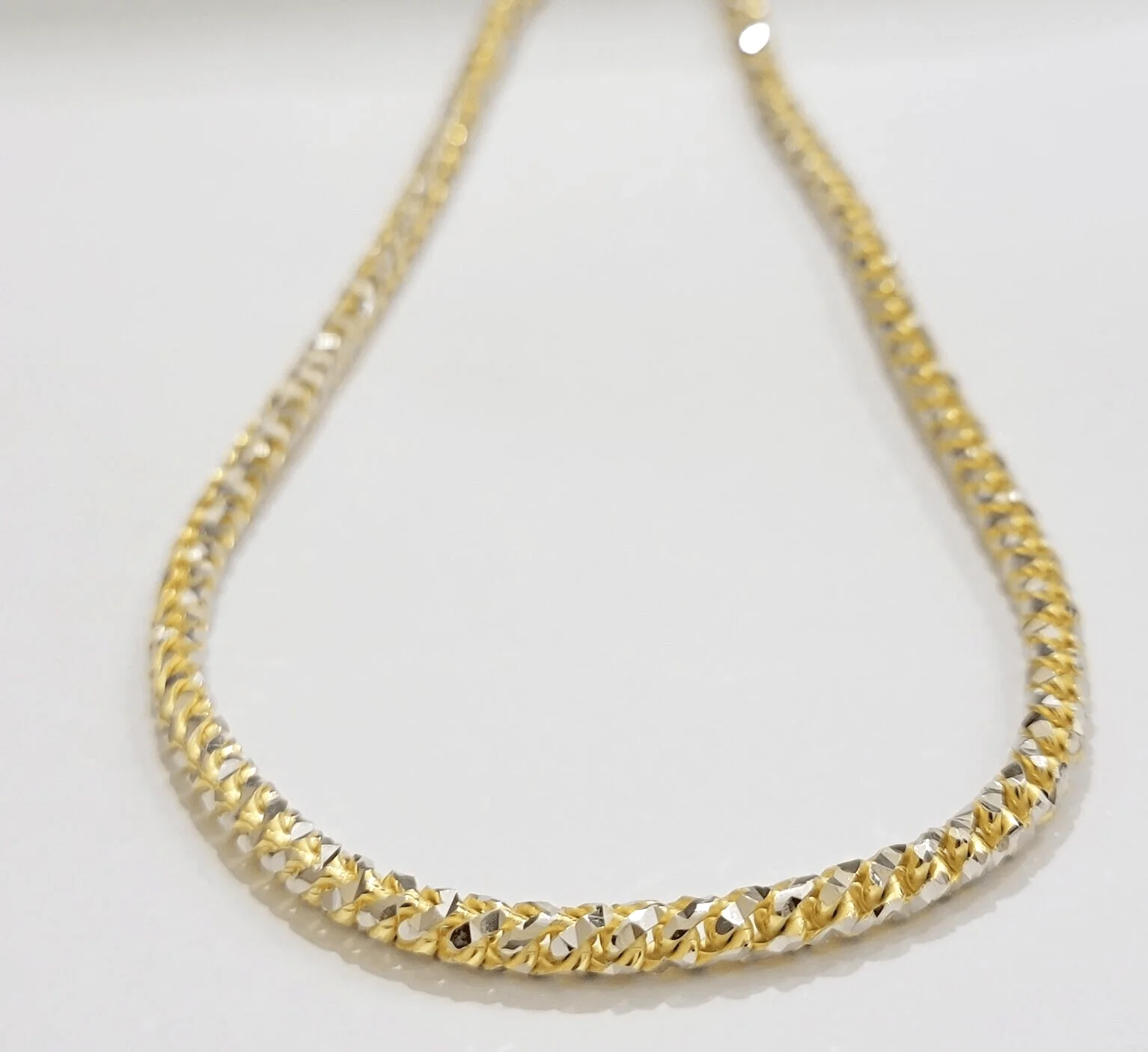 10k Yellow Gold Palm Box Chain Necklace Diamond cut 4mm 22" Real Solid Men Women - Image 7