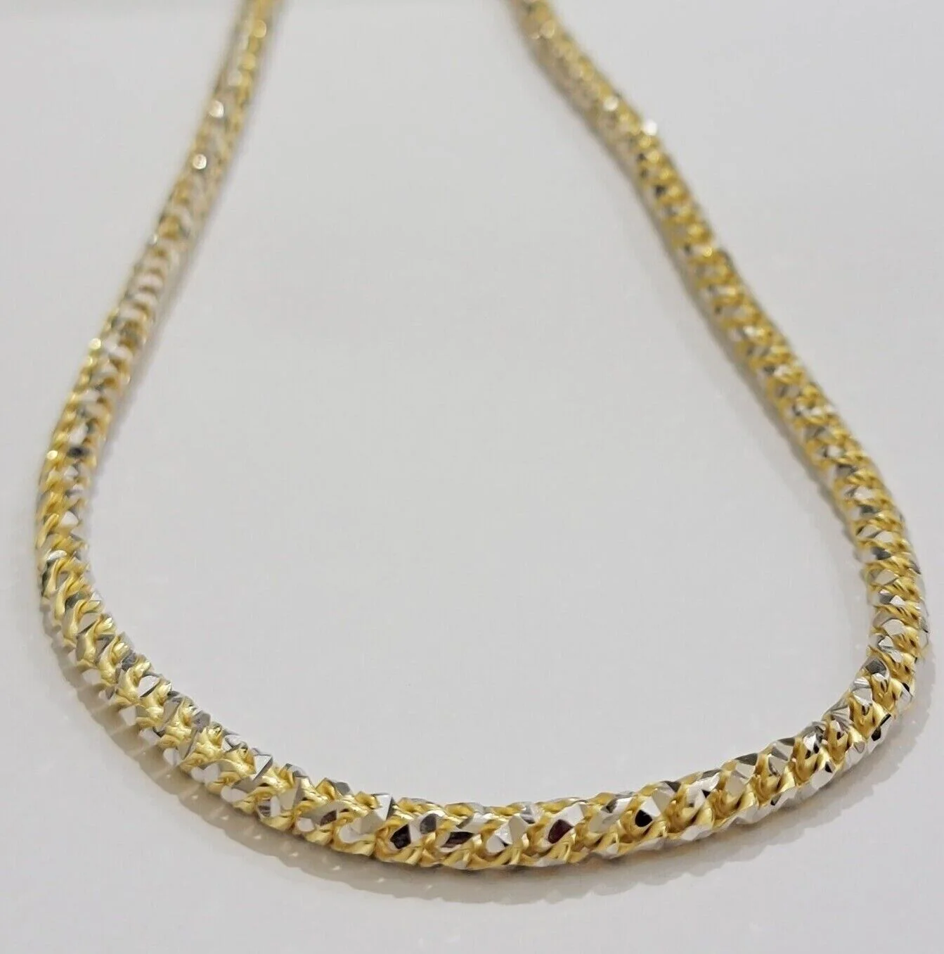 10k Yellow Gold Palm Box Chain Necklace Diamond cut 4mm 22" Real Solid Men Women - Image 9