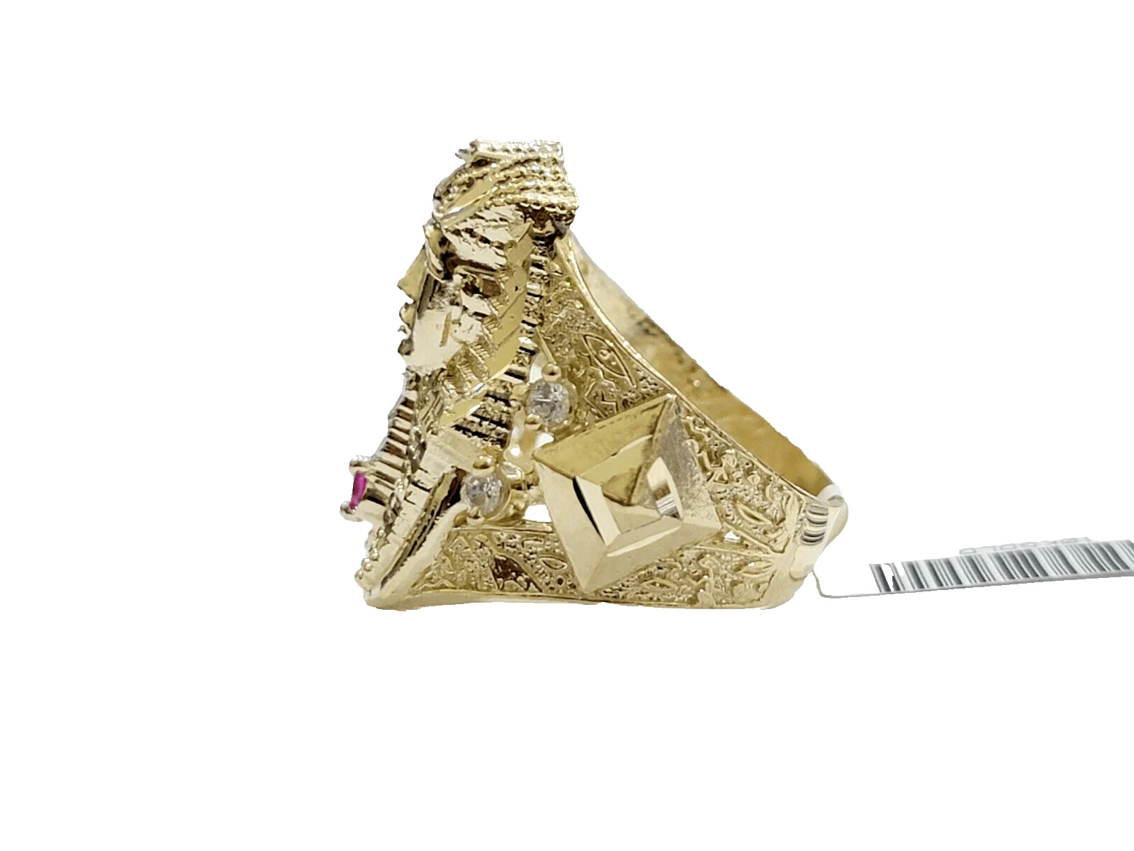 10k Yellow Gold Pharoah Head Ring Band All Sizes Real 10kt SALE Men Casual Pinky - Image 4