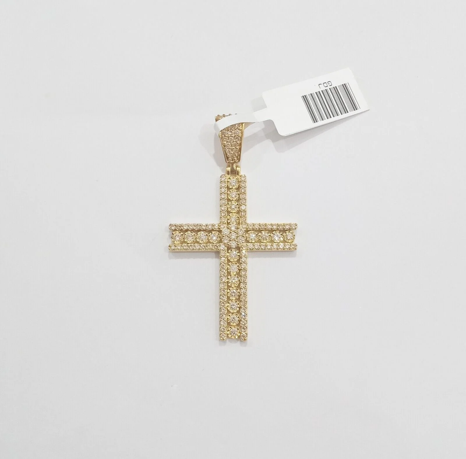 10k Yellow Gold Real Diamond Cross Charm Pendant 10kt gold - Image 3