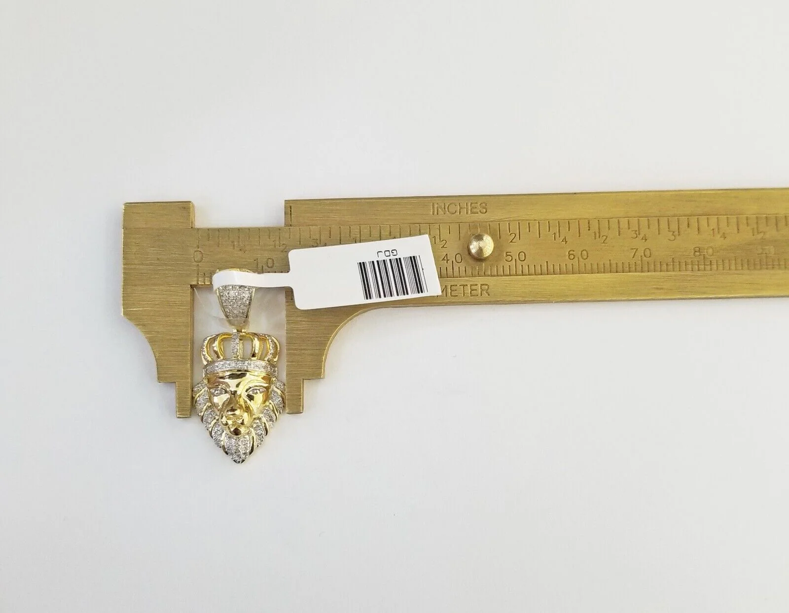 10k Yellow Gold Real Diamond Lion Head Charm Pendant - Image 4