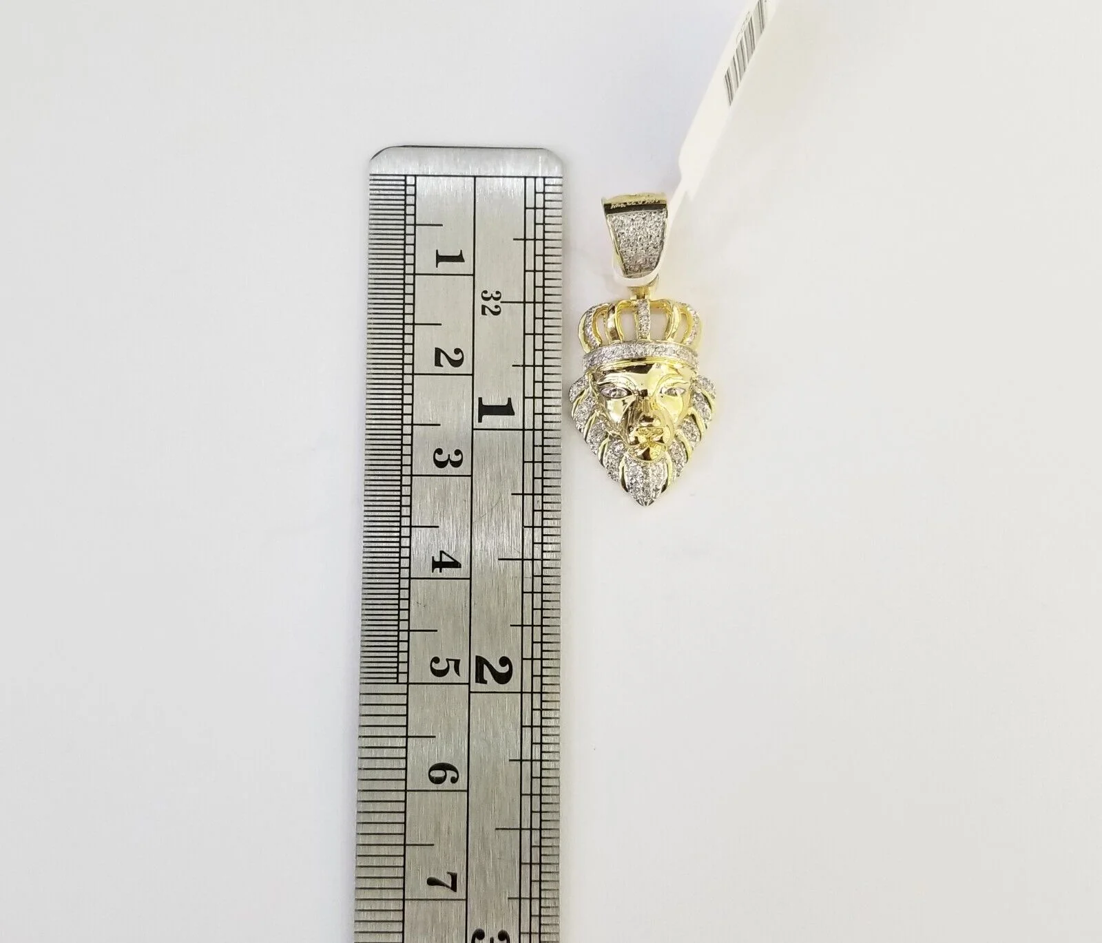 10k Yellow Gold Real Diamond Lion Head Charm Pendant - Image 5