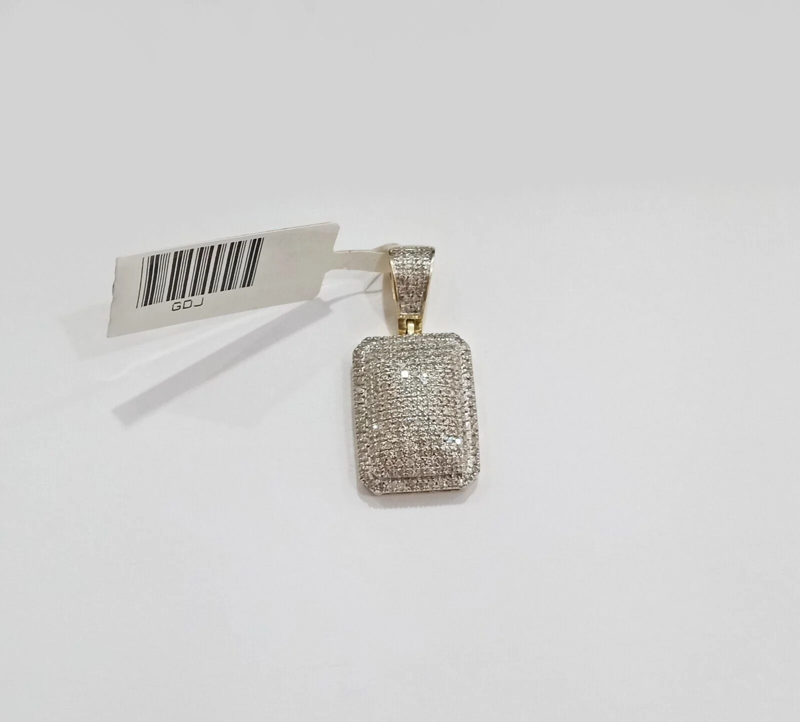 10k Yellow Gold Real Diamond Pillow Charm Pendant Men Women - Image 3