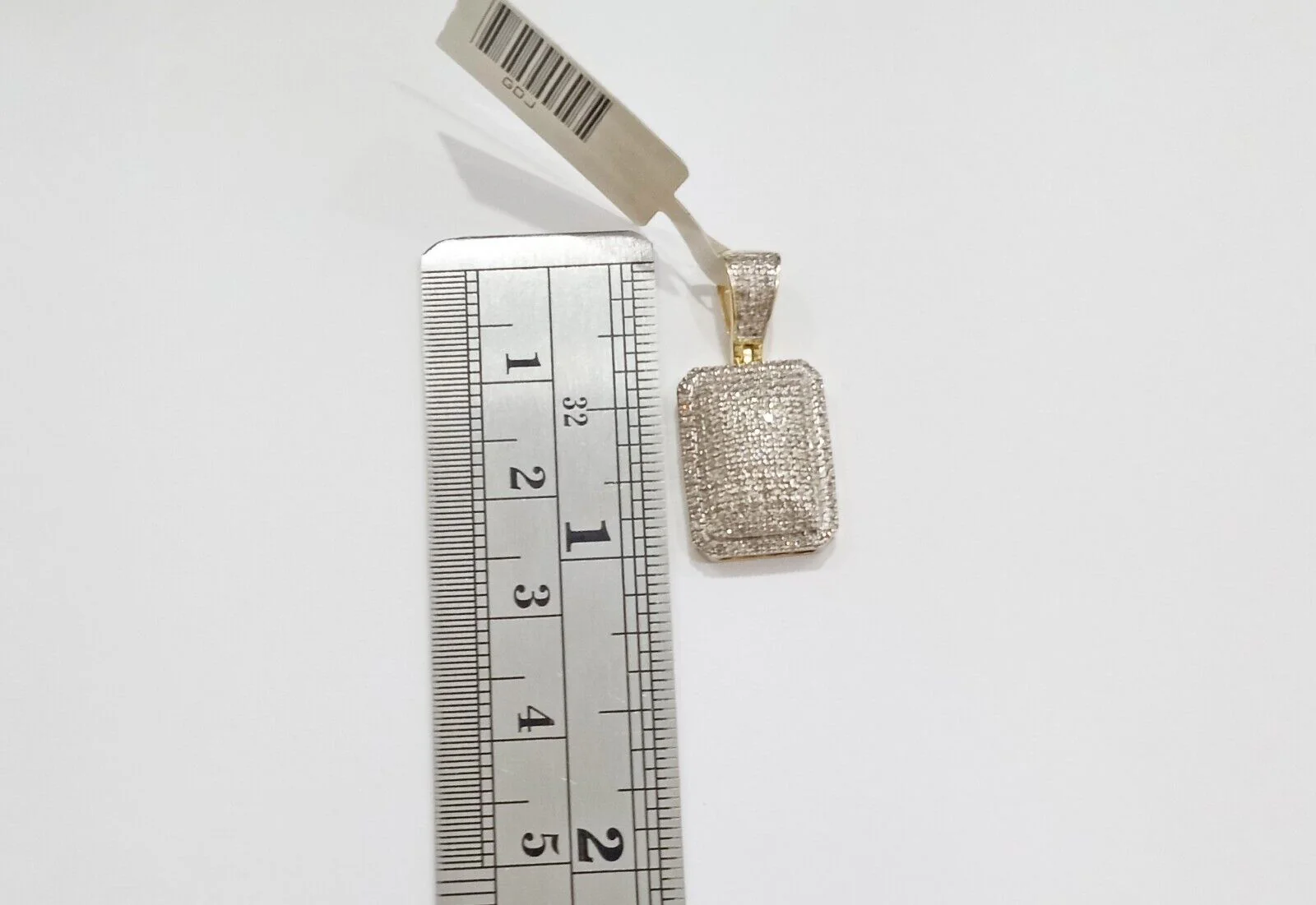 10k Yellow Gold Real Diamond Pillow Charm Pendant Men Women - Image 7