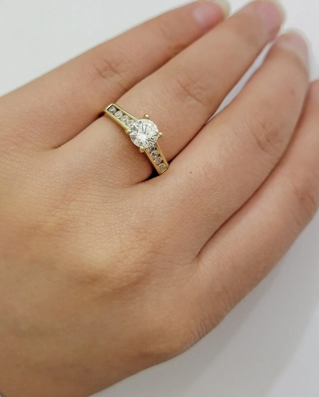 10k Yellow Gold Ring Ladies Engagement Wedding Band Ring Sizes 6,7,8,9,10,11 & 12 - Image 4