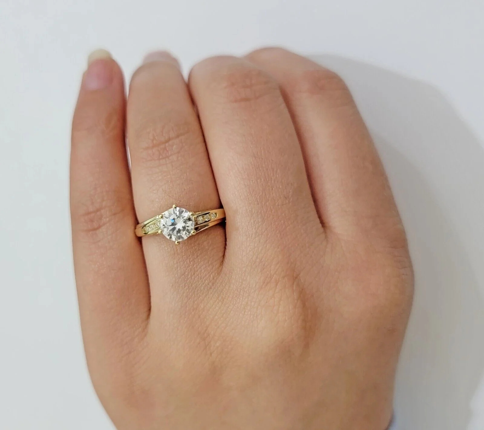 10k Yellow Gold Ring Ladies Wedding Band Real 10kt Solitaire Engagement Women Ring Sizes 6,7,8,9,10,11 & 12