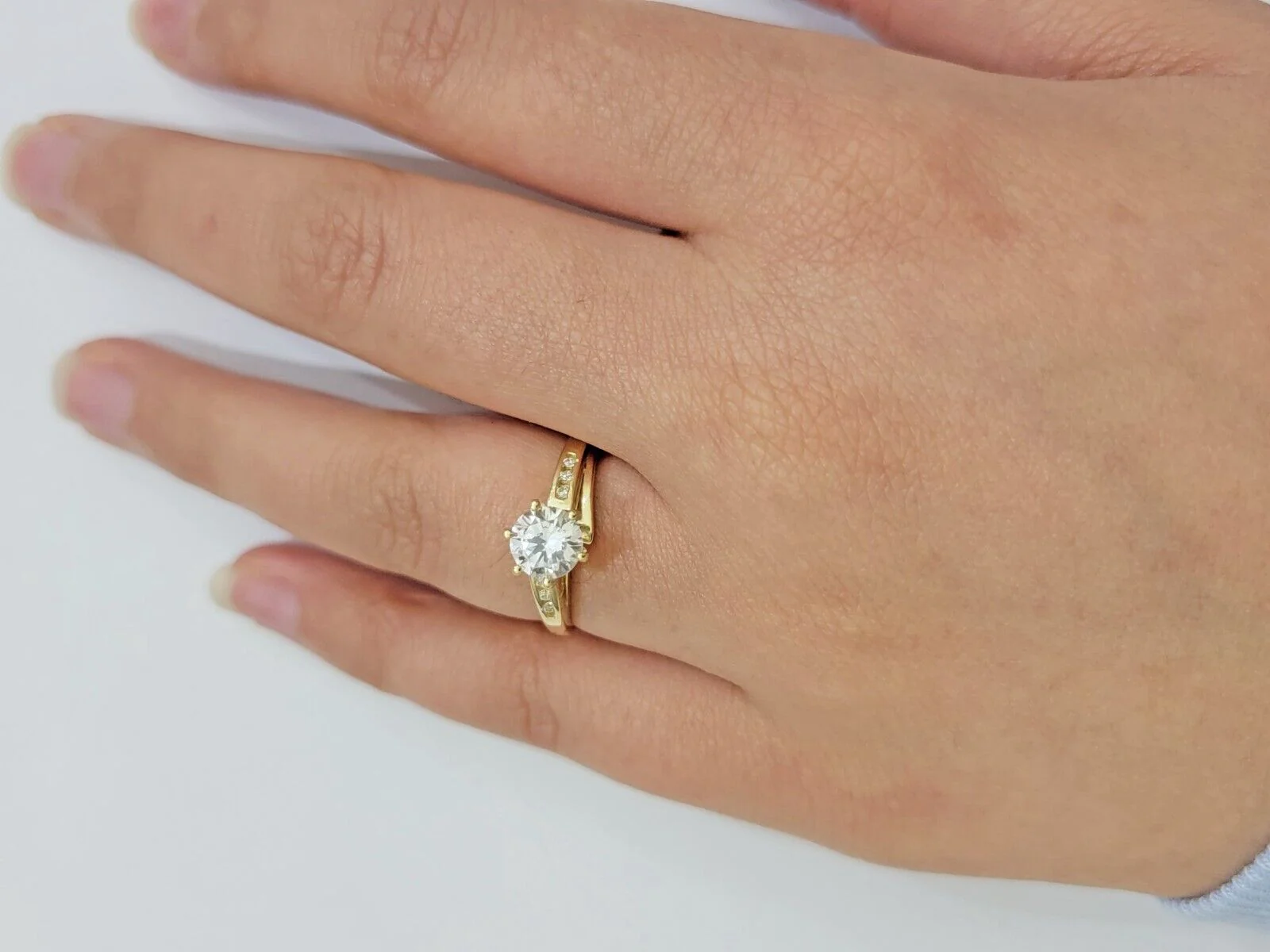 10k Yellow Gold Ring Ladies Wedding Band Real 10kt Solitaire Engagement Women Ring Sizes 6,7,8,9,10,11 & 12 - Image 4