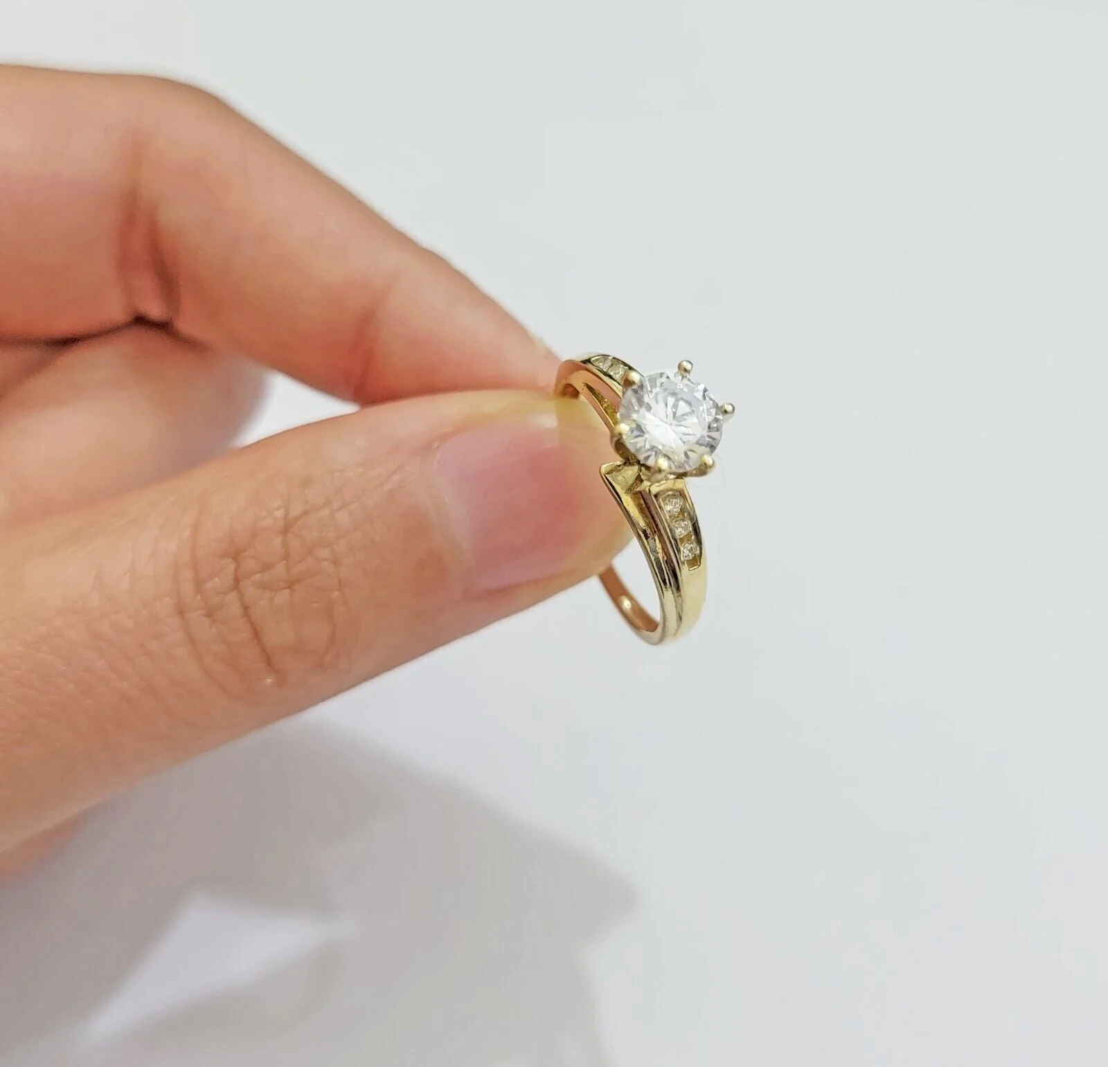 10k Yellow Gold Ring Ladies Wedding Band Real 10kt Solitaire Engagement Women Ring Sizes 6,7,8,9,10,11 & 12 - Image 5