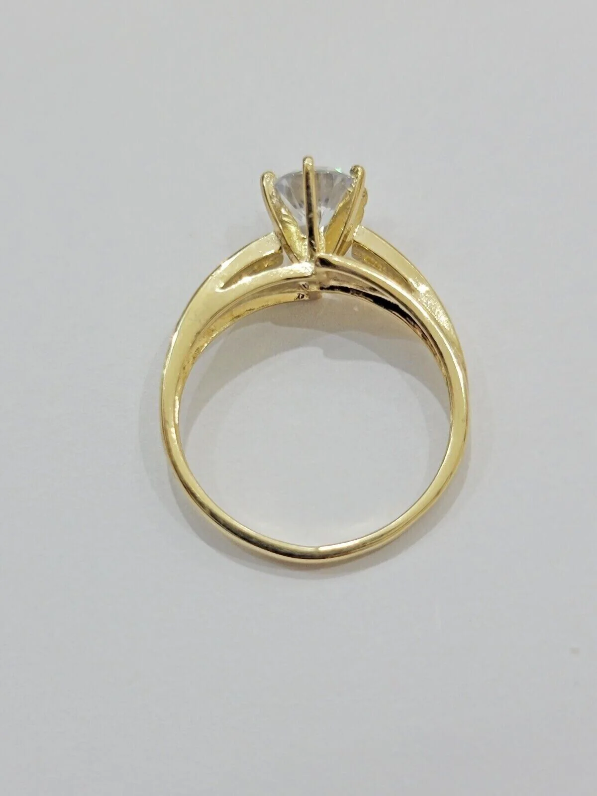10k Yellow Gold Ring Ladies Wedding Band Real 10kt Solitaire Engagement Women Ring Sizes 6,7,8,9,10,11 & 12 - Image 6