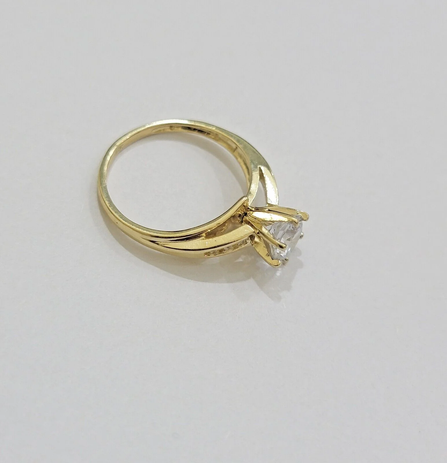 10k Yellow Gold Ring Ladies Wedding Band Real 10kt Solitaire Engagement Women Ring Sizes 6,7,8,9,10,11 & 12 - Image 7