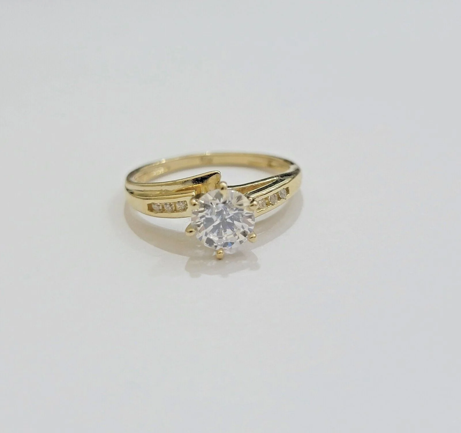 10k Yellow Gold Ring Ladies Wedding Band Real 10kt  Solitaire Engagement Women  Ring Sizes 6,7,8,9,10,11 & 12 - Image 3