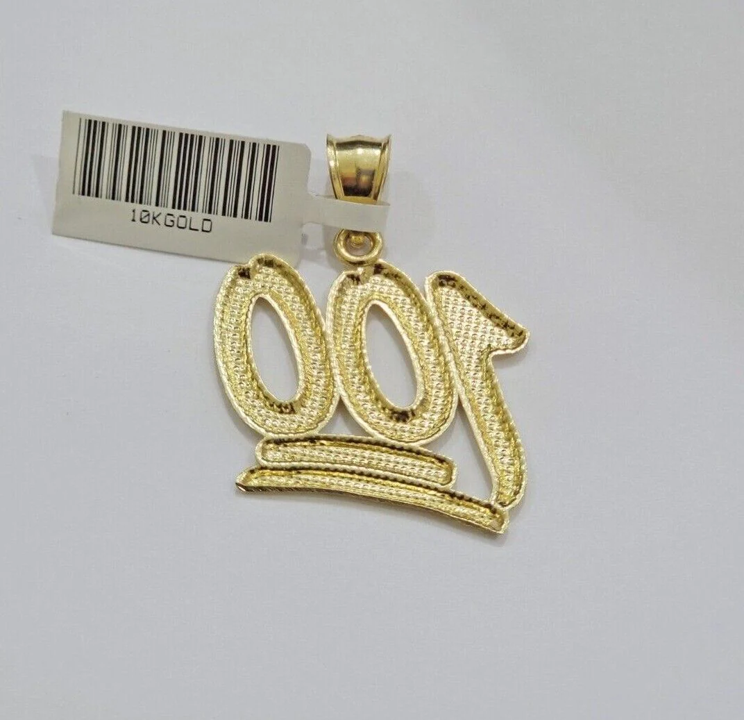 10k Yellow Gold Rope Chain 100 Charm Pendant Set 22 Inch 3mm Necklace REAL SALE - Image 3