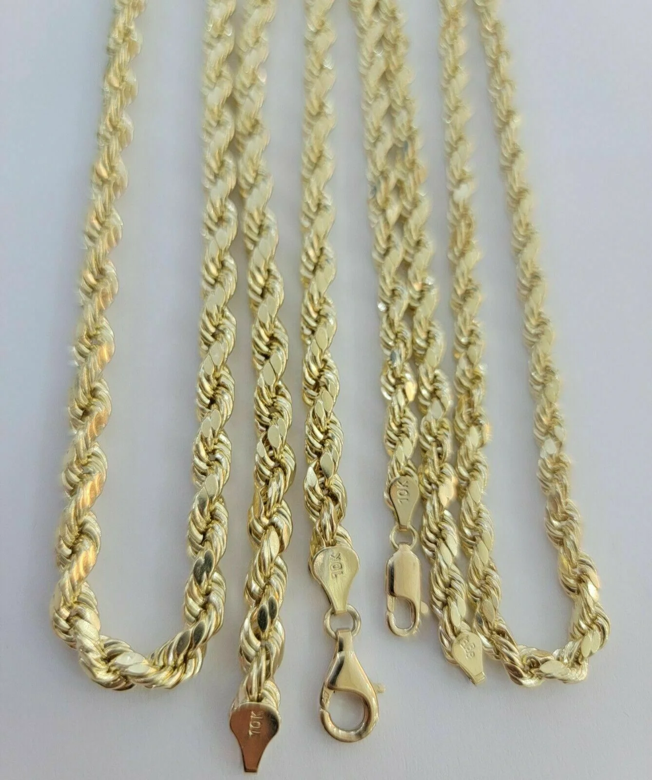10k Yellow Gold Rope Chain Necklace 18"-30" Men Women Inch 4mm- 10mm REAL 10 KT - Image 8