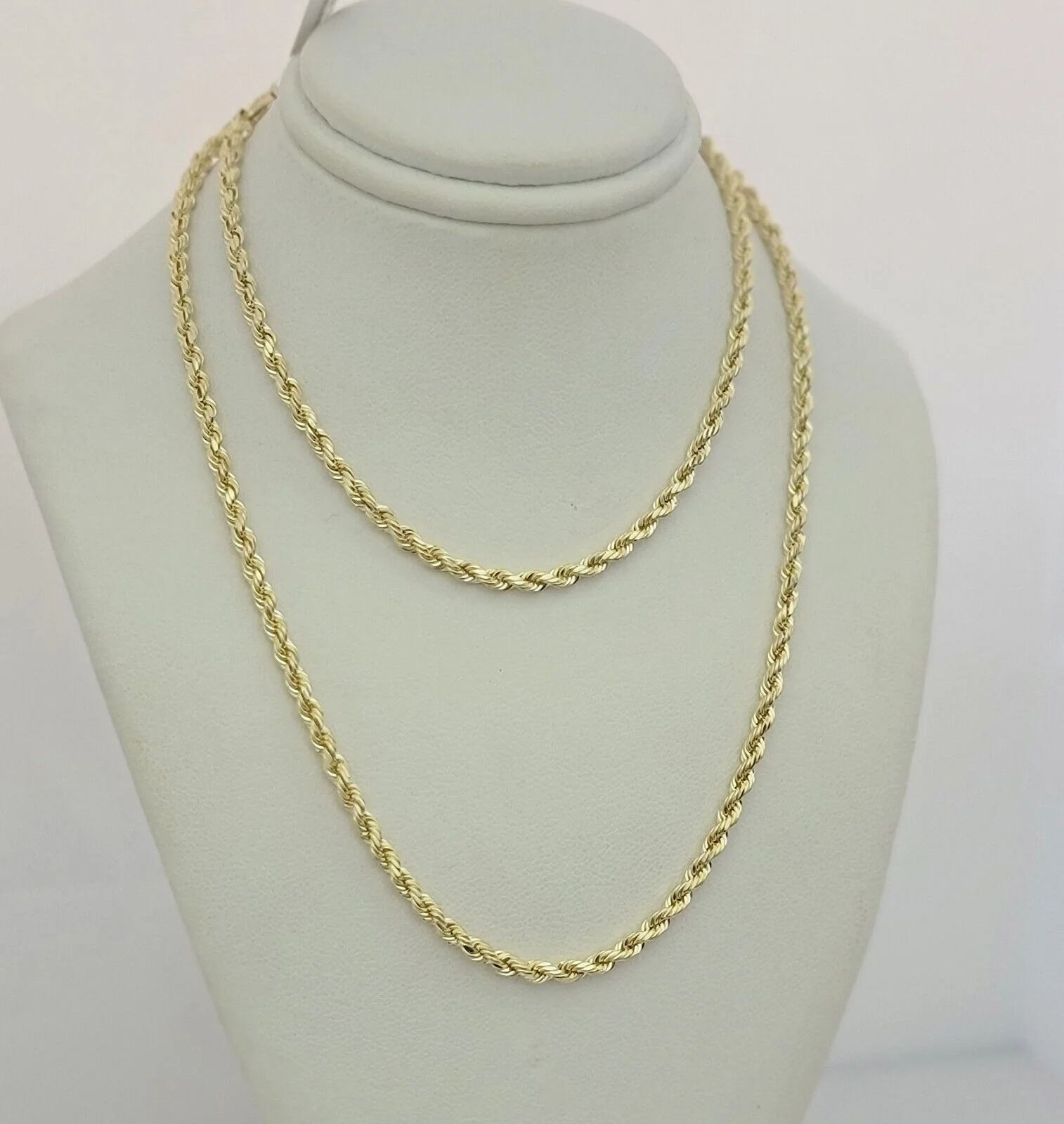 10K Yellow Gold Rope Chain Necklace 3mm 20" Choker REAL 10kt For Men & Women - Image 2