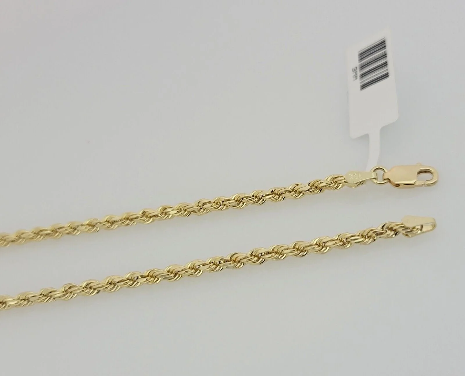 10K Yellow Gold Rope Chain Necklace 3mm 20" Choker REAL 10kt For Men & Women - Image 3