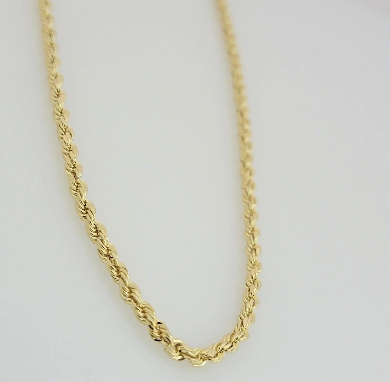 10K Yellow Gold Rope Chain Necklace 3mm 20" Choker REAL 10kt For Men & Women - Image 4