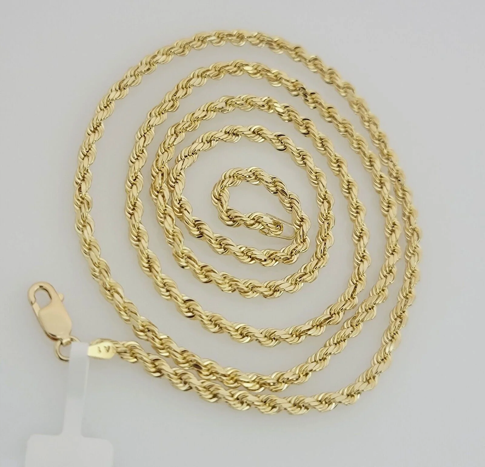10K Yellow Gold Rope Chain Necklace 3mm 22 Inch REAL 10kt For Men & Women - Image 5