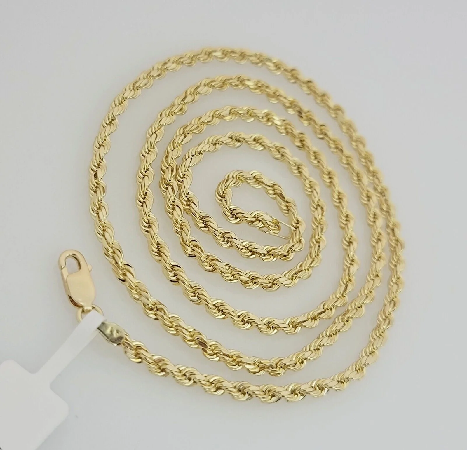 10K Yellow Gold Rope Chain Necklace 3mm 24" REAL 10kt Diamond Cut For Men &Women - Image 7