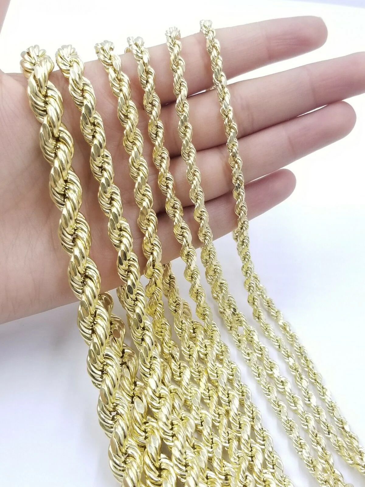 10k Yellow Gold Rope Chain Necklace Men Women 18"-30 Inch 2 3mm 4mm 5mm 6mm REAL - Image 4