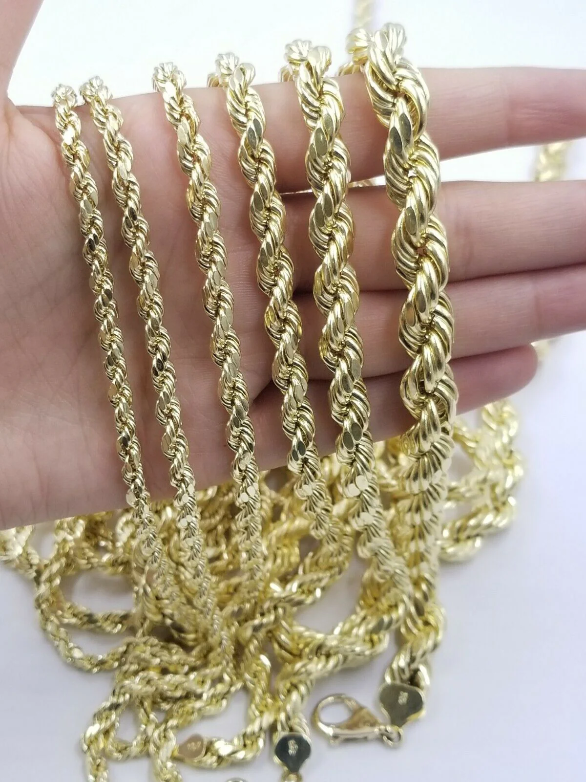 10k Yellow Gold Rope Chain Necklace Men Women 18"-30 Inch 2 3mm 4mm 5mm 6mm REAL - Image 6