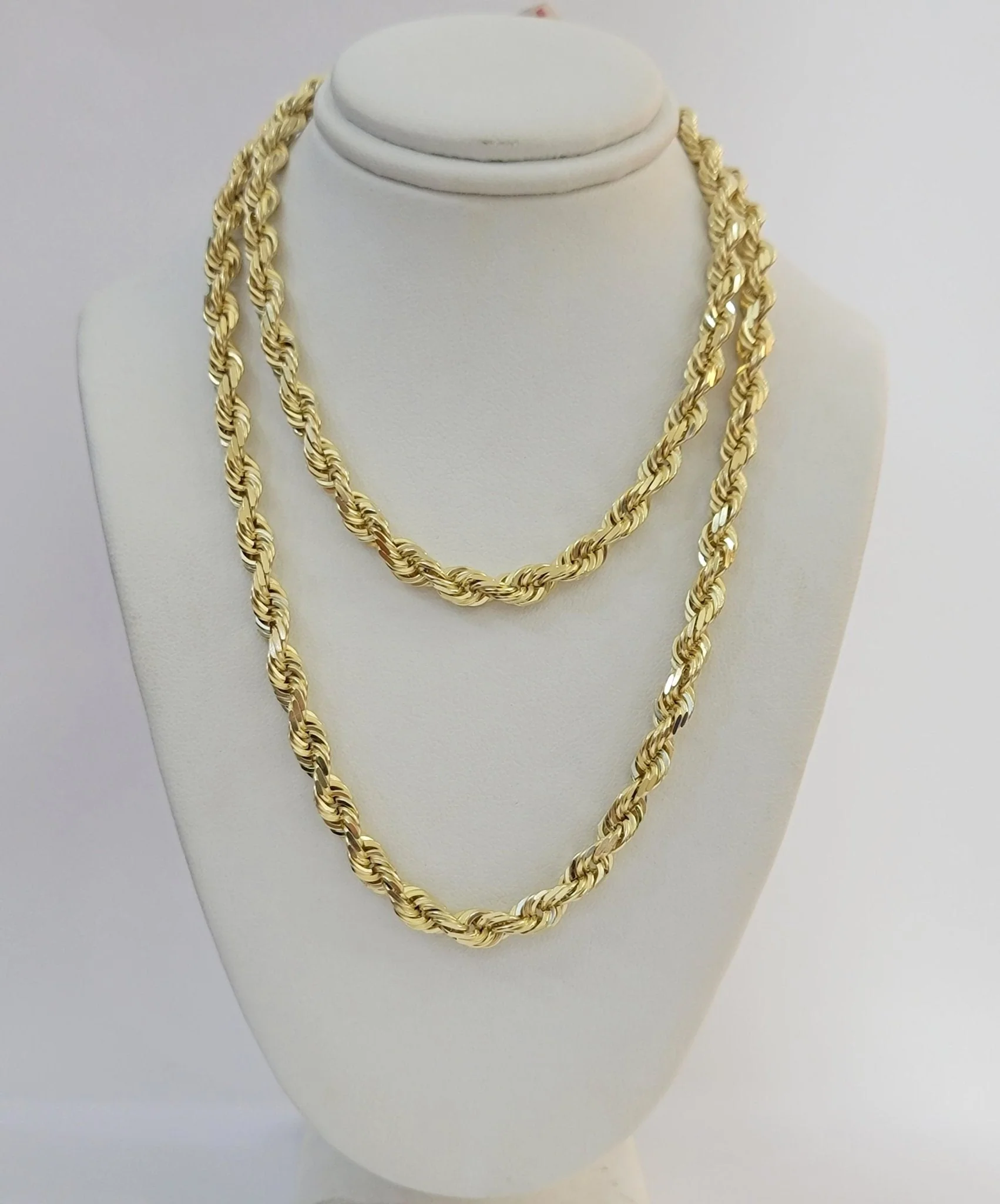 10k Yellow Gold Rope Chain Solid Necklace 6mm 20" Choker Length For Women Men - Image 3