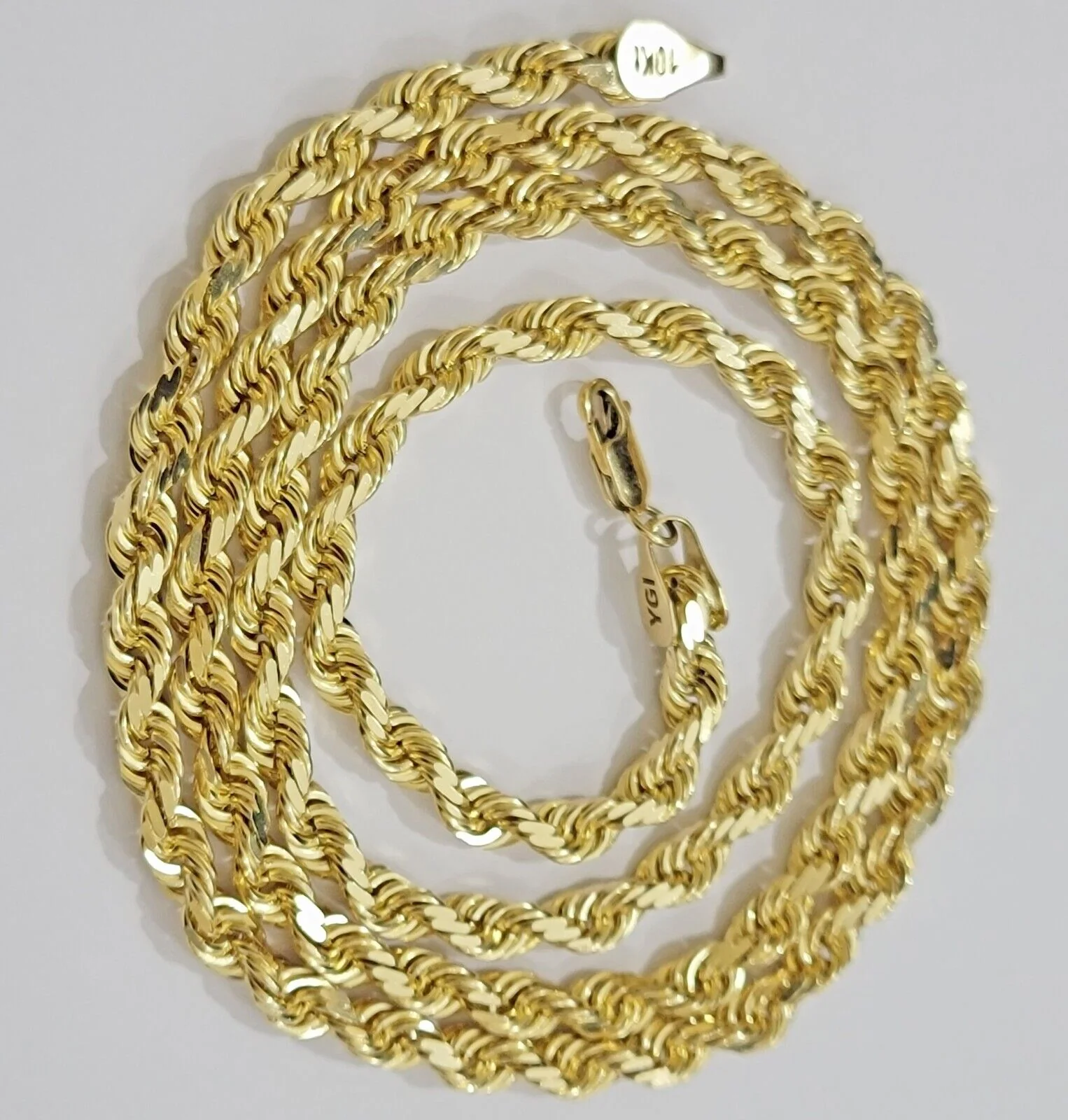 10k Yellow Gold Rope Chain Solid Necklace 6mm 20" Choker Length For Women Men - Image 4