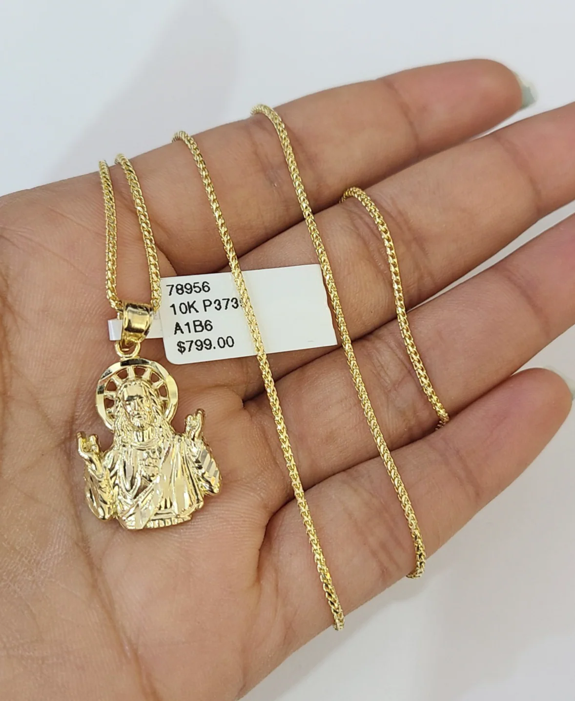 10kt Franco Chain Necklace Whatever Jesus 1mm 16-22 Inches Ladies Gold