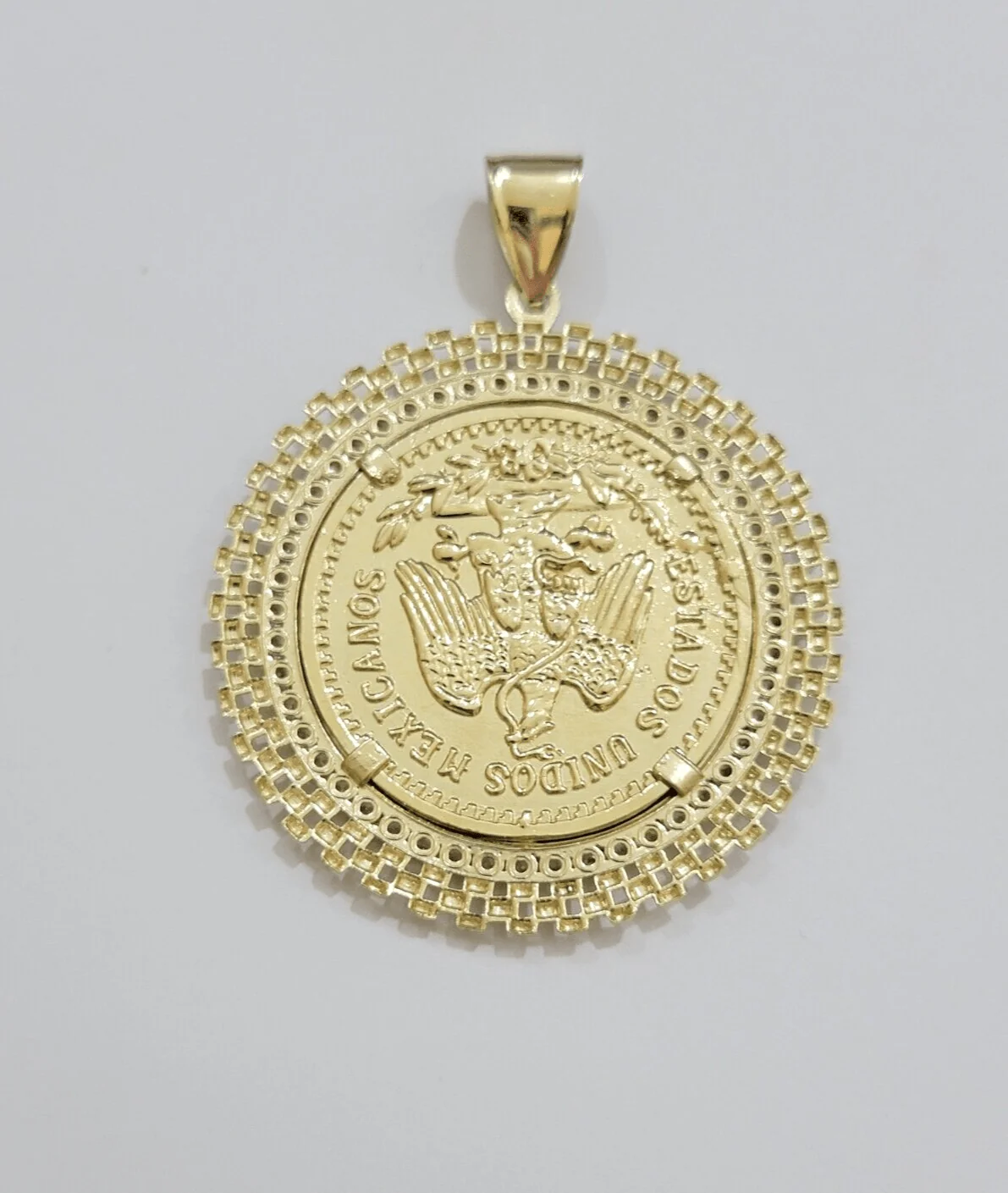 10kt Gold 1947 Mexican Centenario Coin Charm Pendant 50 pesos With 10k Bezel NEW - Image 5