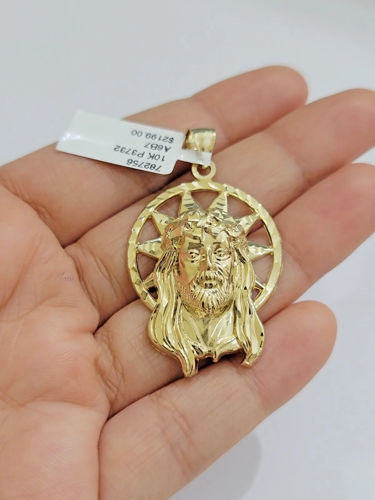 10kt Gold Miami Cuban Chain Jesus Head Charm Pendant Set 18-28 Inch 5mm Necklace - Image 6