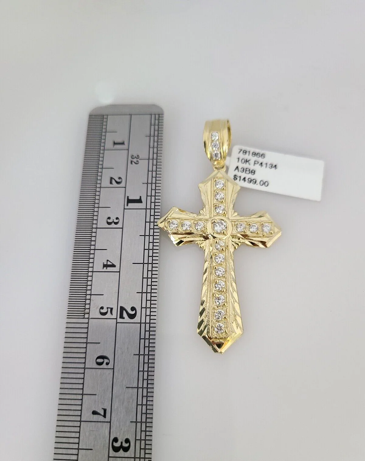 10kt Gold Rope Chain Jesus Cross Charm Set 18"-30'' Inch 6mm Necklace Pendant - Image 3