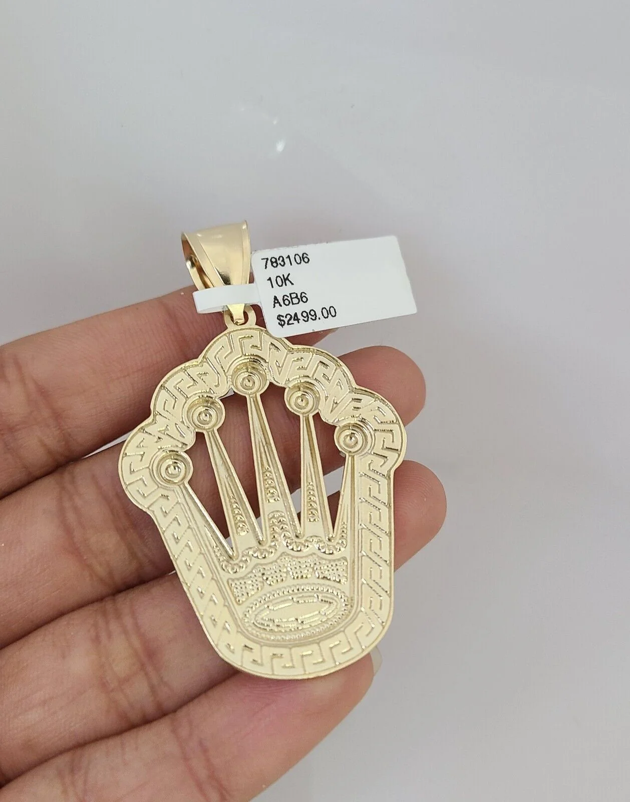 10kt Gold Rope Chain King Crown Pendant Charm Set 18"-30'' Inch 5mm Necklace - Image 7
