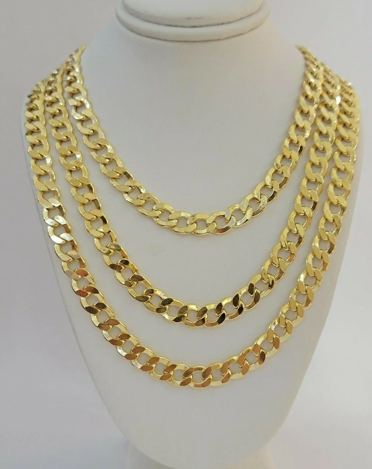 10kt Yellow Gold Chain 8mm Cuban Curb Link Necklace 26"Inch Strong Link REAL 10k - Image 3
