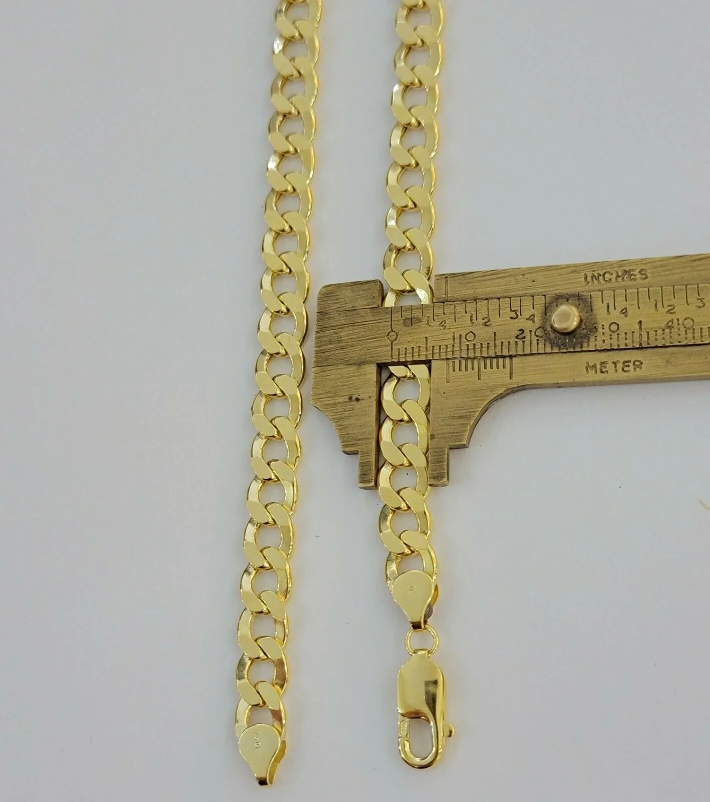 10kt Yellow Gold Chain 8mm Cuban Curb Link Necklace 26"Inch Strong Link REAL 10k - Image 6