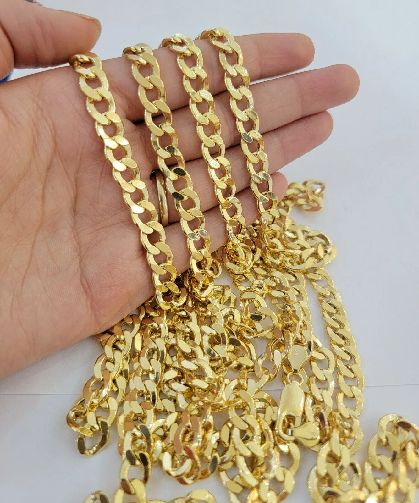 10kt Yellow Gold Chain 8mm Cuban Curb Link Necklace 26"Inch Strong Link REAL 10k - Image 7