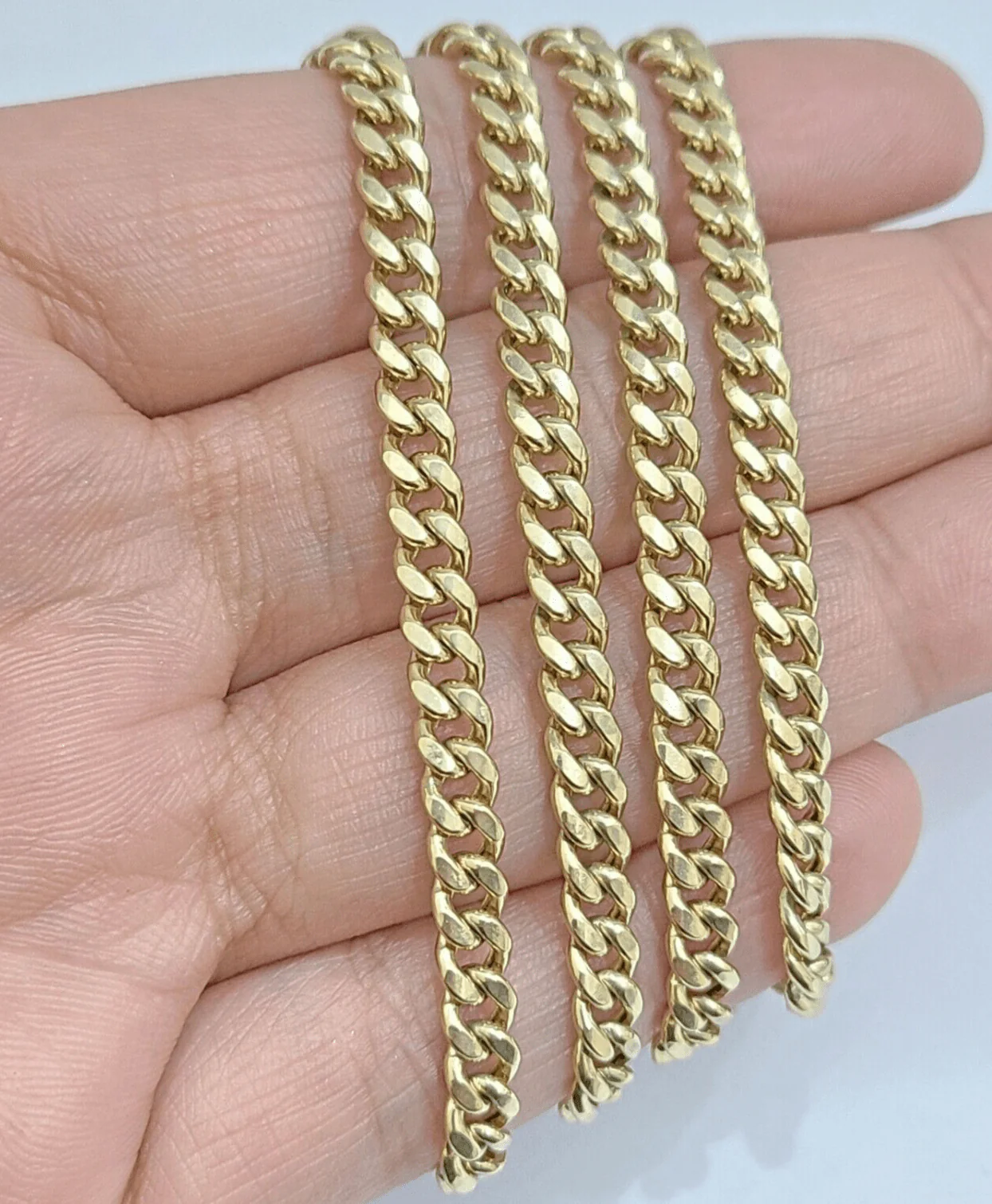 10kt Yellow Gold Miami Cuban Link Chain 10k Necklace 22 Inches 4mm Box Lock Real - Image 2