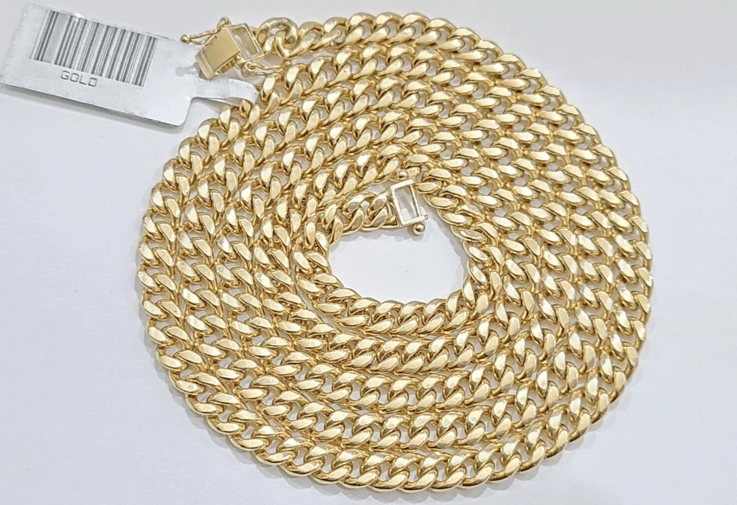 10kt Yellow Gold Miami Cuban Link Chain 10k Necklace 24 Inches 4mm Box Lock Real
