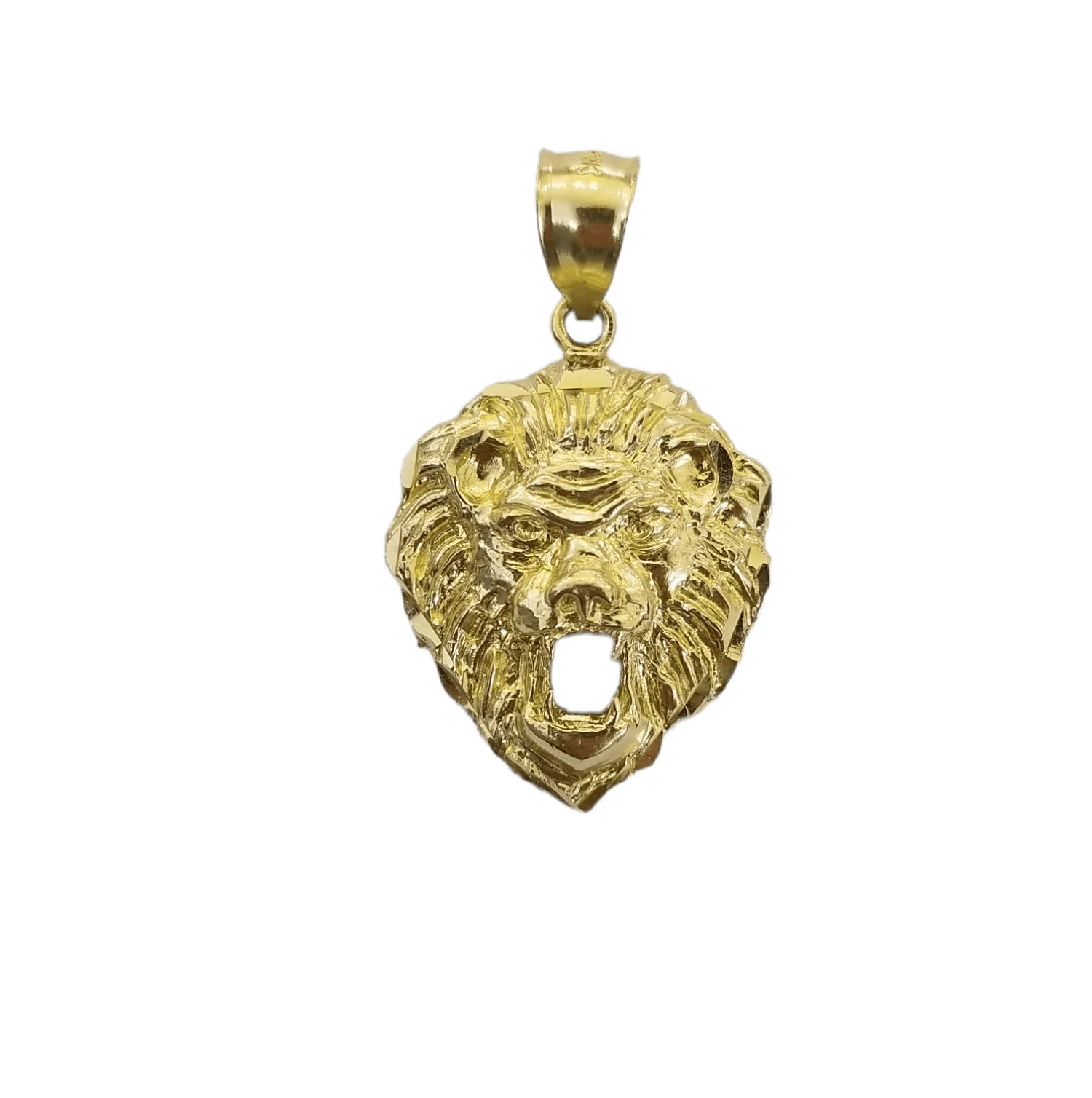 10kYellow Gold Lion Head Pendent 3mm 20" 22" 24" 26" 28" Inch Miami Cuban Chain - Image 2