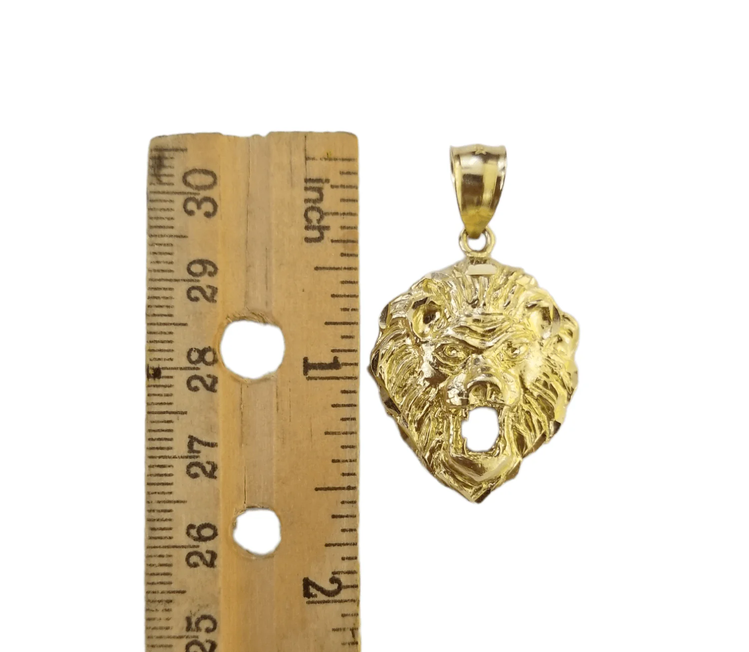 10kYellow Gold Lion Head Pendent 3mm 20" 22" 24" 26" 28" Inch Miami Cuban Chain - Image 3