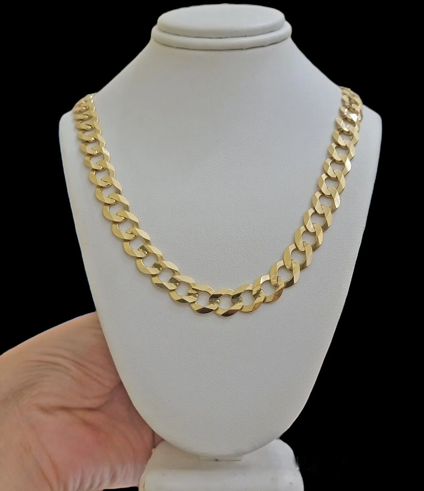 10mm 10k Gold Chain Cuban Curb Link Necklace 30 Inch Real SOLID 10k Yellow Gold - Image 7
